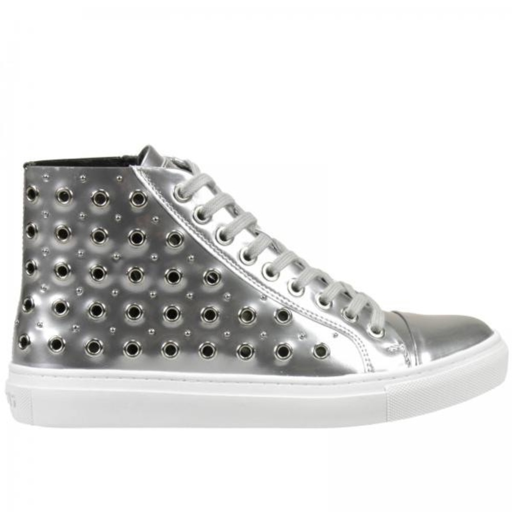Versus Versace Mirror/silver leather sneakers